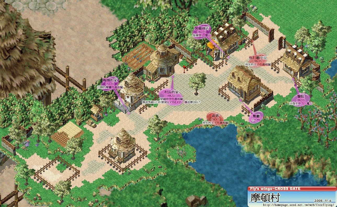 摩顿村 魔力宝贝地图