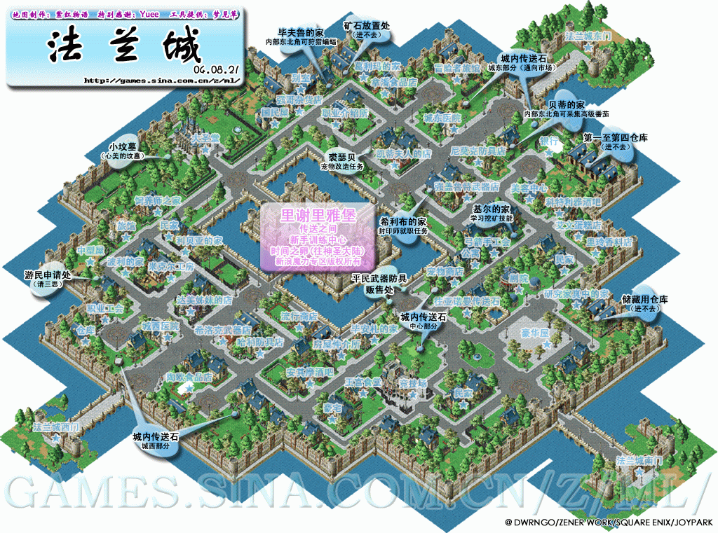 法兰城 魔力宝贝地图