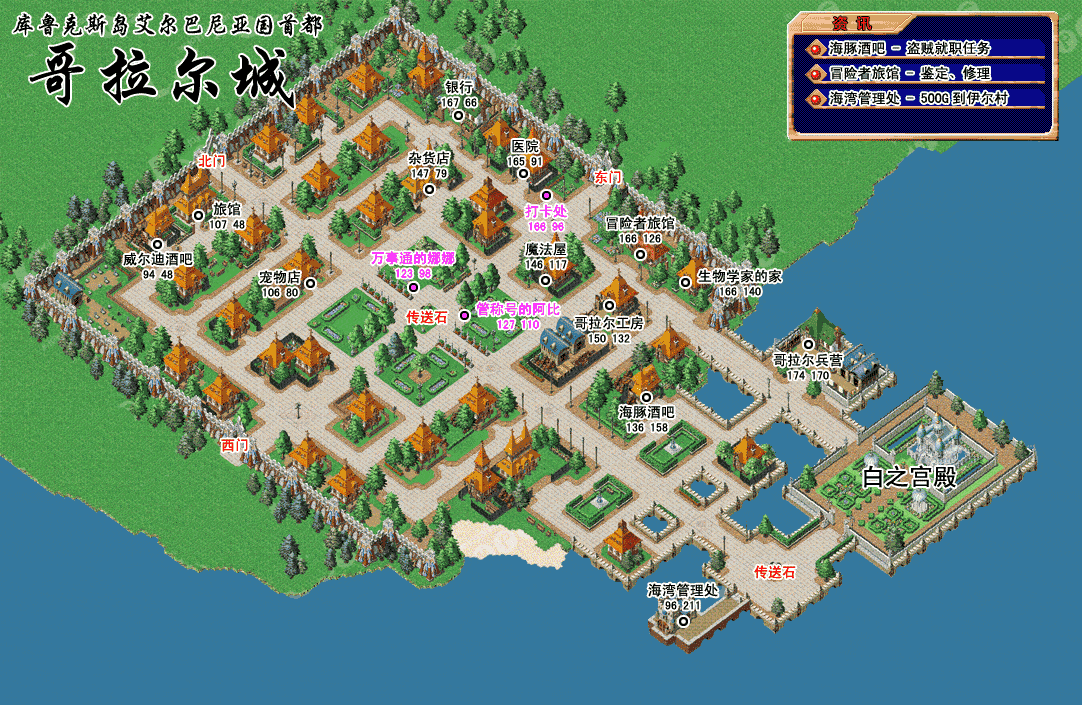 哥拉尔镇 魔力宝贝地图